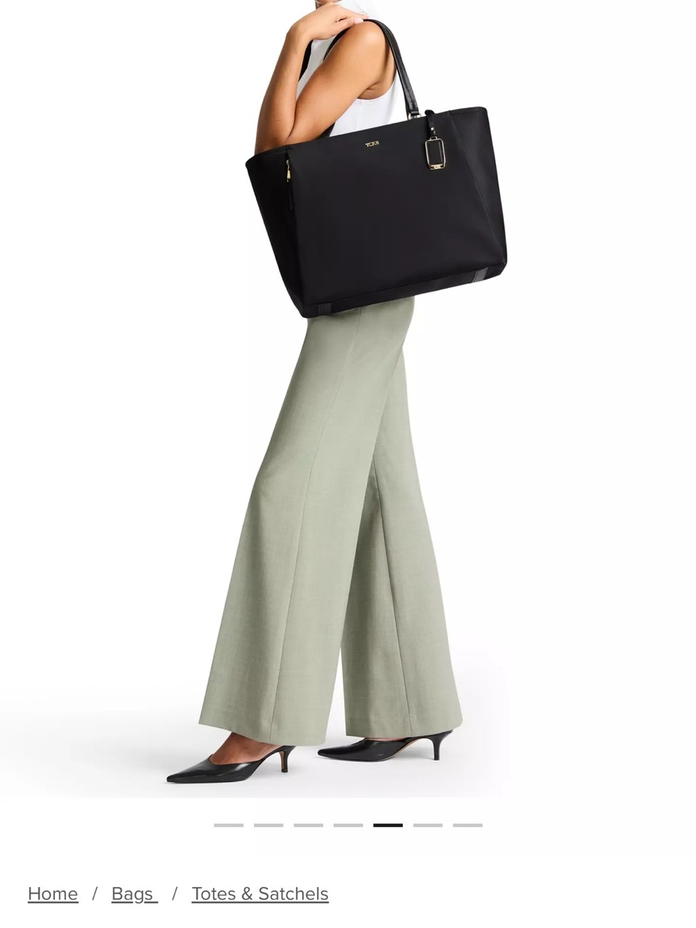 Tumi Black Leather-Trim Nylon Tote